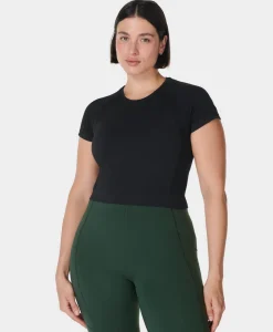 Sweaty Betty Athlete Crop Seamless Workout Tee- T-Shirts