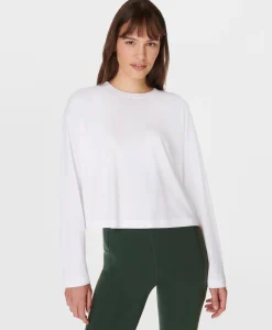Sweaty Betty Essential Crop Long Sleeve Tee- Long Sleeve Tops|T-Shirts