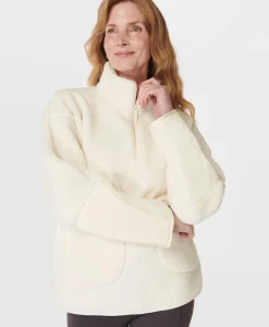 Sweaty Betty Plush Fleece Textured Half Zip- Sweatshirts + Hoodies