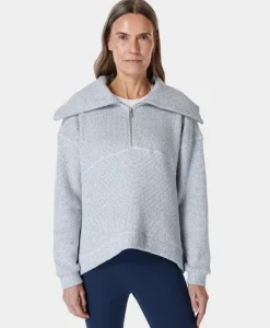 Sweaty Betty Restful Boucle Half Zip Sweatshirt- Sweatshirts + Hoodies