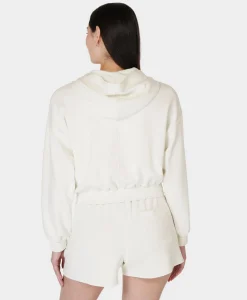 Sweaty Betty Sand Wash CloudWeight Crop Hoodie- Sweatshirts + Hoodies